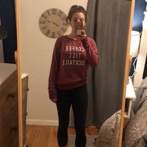 Graphic sweatshirt: COFFEE TILL COCKTAILS